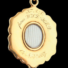 Load image into Gallery viewer, Antique Victorian Holbeinesque Pendant Necklace Garnets Pearls 18K Gold - c.1857
