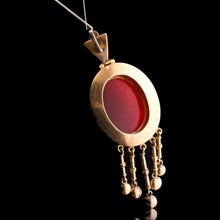 Load image into Gallery viewer, Antique Victorian Cameo Pendant Necklace with Pearls 14K Gold c.1880
