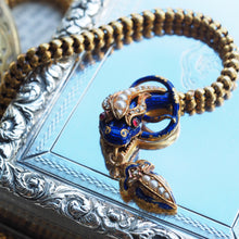 Load image into Gallery viewer, Antique Victorian Snake Serpent Necklace 18K Gold, Diamond &amp; Enamel c.1860
