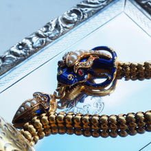 Load image into Gallery viewer, Antique Victorian Snake Serpent Necklace 18K Gold, Diamond &amp; Enamel c.1860
