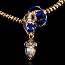 Load image into Gallery viewer, Antique Victorian Snake Serpent Necklace 18K Gold, Diamond &amp; Enamel c.1860
