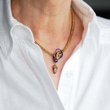 Load image into Gallery viewer, Antique Victorian Snake Serpent Necklace 18K Gold, Diamond &amp; Enamel c.1860
