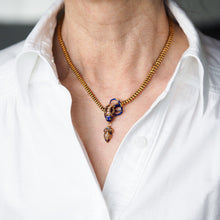 Load image into Gallery viewer, Antique Victorian Snake Serpent Necklace 18K Gold, Diamond &amp; Enamel c.1860

