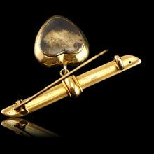 Load image into Gallery viewer, Antique Victorian &#39;Puffy&#39; Heart Brooch 18K Gold with Wonderful Engravings c.1890
