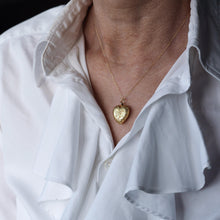Load image into Gallery viewer, Antique Victorian 18K Gold Puffy Heart Necklace Pendant Locket - c.1890

