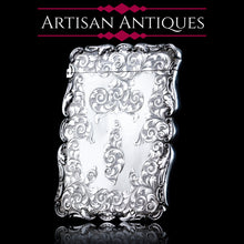 Load image into Gallery viewer, Antique Victorian Solid Silver Card Case Exquisite Engravings - 1844
