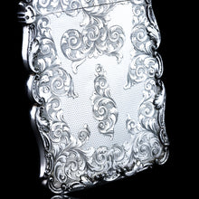 Load image into Gallery viewer, Antique Victorian Solid Silver Card Case Exquisite Engravings - 1844
