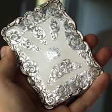 Load image into Gallery viewer, Antique Victorian Solid Silver Card Case Exquisite Engravings - 1844
