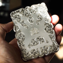 Load image into Gallery viewer, Antique Victorian Solid Silver Card Case Exquisite Engravings - 1844
