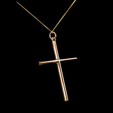 Load image into Gallery viewer, Antique Victorian Turquoise &amp; Pearl Cross Pendant Necklace 9K Gold - c.1890
