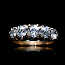 Load image into Gallery viewer, Antique Victorian Diamond 5 Stone Ring 18K Gold c.1890
