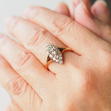 Load image into Gallery viewer, Antique Diamond Ring 18ct Gold Navette/Cluster Design - c.1900s
