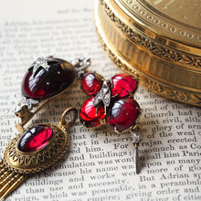 Load image into Gallery viewer, Antique Victorian Garnet Etruscan Revival Pendant Necklace 15K Gold - c.1880
