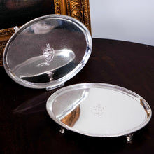 Load image into Gallery viewer, Antique Georgian Solid Sterling Silver Salver Pair in Neoclassical Design - London 1781
