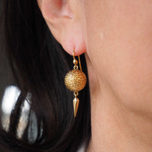 Load image into Gallery viewer, Majestic Pair of Antique Victorian 18ct Gold Earrings Etruscan Style - c.1880
