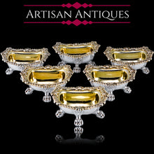 Load image into Gallery viewer, Magnificent Antique Georgian Solid Silver Salt Cellars Set of 6 Regency Design - Younge S &amp; C &amp; Co 1814/16
