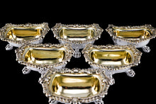Load image into Gallery viewer, Magnificent Antique Georgian Solid Silver Salt Cellars Set of 6 Regency Design - Younge S &amp; C &amp; Co 1814/16
