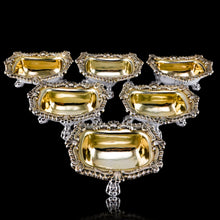 Load image into Gallery viewer, Magnificent Antique Georgian Solid Silver Salt Cellars Set of 6 Regency Design - Younge S &amp; C &amp; Co 1814/16
