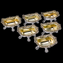 Load image into Gallery viewer, Magnificent Antique Georgian Solid Silver Salt Cellars Set of 6 Regency Design - Younge S &amp; C &amp; Co 1814/16

