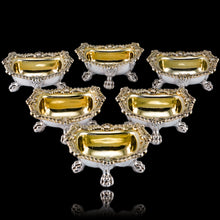 Load image into Gallery viewer, Magnificent Antique Georgian Solid Silver Salt Cellars Set of 6 Regency Design - Younge S &amp; C &amp; Co 1814/16
