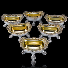 Load image into Gallery viewer, Magnificent Antique Georgian Solid Silver Salt Cellars Set of 6 Regency Design - Younge S &amp; C &amp; Co 1814/16
