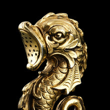 Load image into Gallery viewer, Sterling Silver Gilt Salt and Pepper Shakers in the form of Fish/Dolphin
