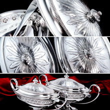 Load image into Gallery viewer, Antique Georgian Solid Silver Pair of Tureens in Neoclassical Style - Benjamin Laver 1782

