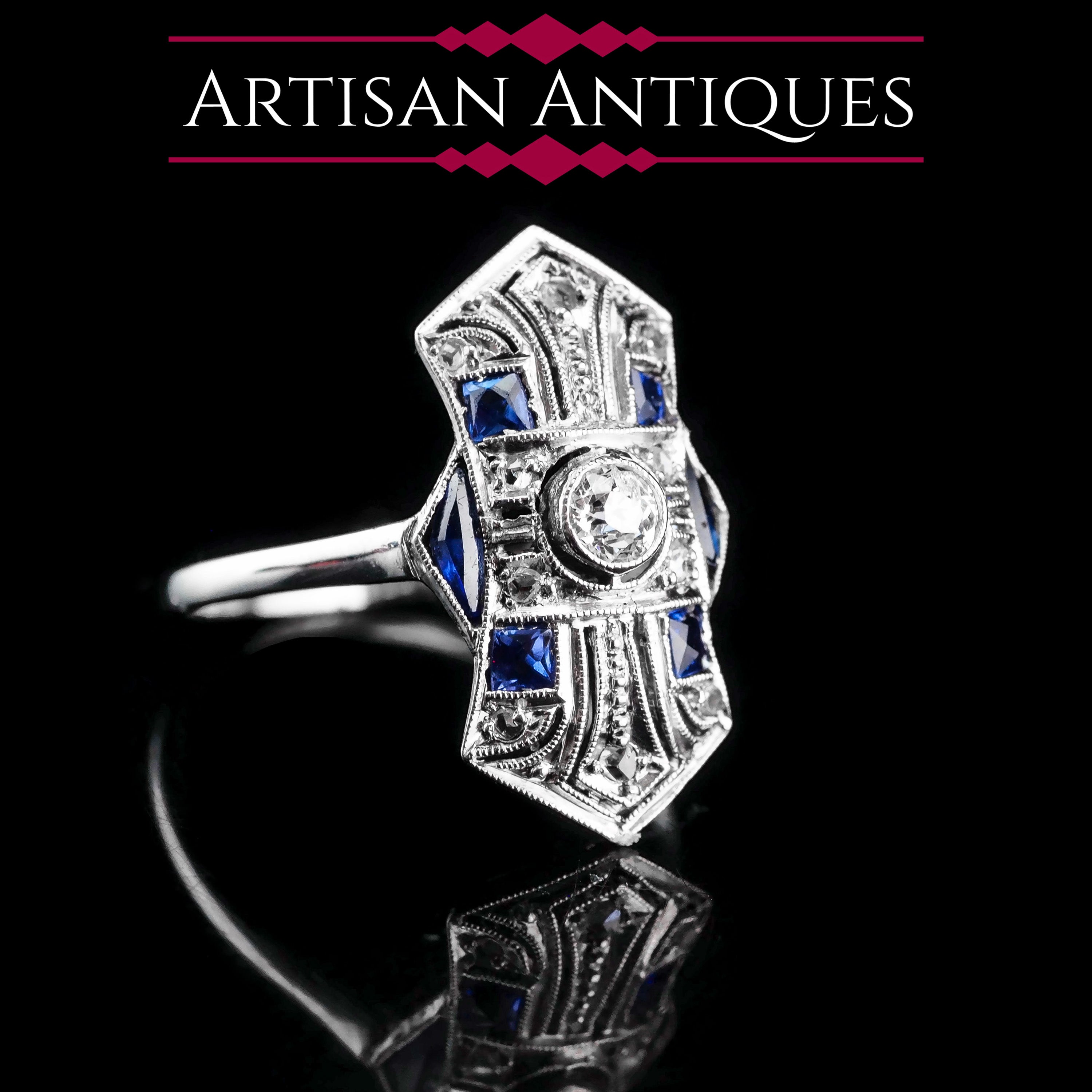 Buy Art Deco diamond ring in platinum - Kalmar Antiques
