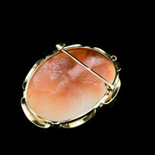 Load image into Gallery viewer, Vintage 9K Gold Cameo Brooch with Hand Engraved Maiden Head - c.1966
