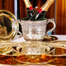 Load image into Gallery viewer, Antique Georgian Irish Solid Silver Large (1kg+) Two Handled Cup/Wine Cooler with Beautiful Floral Chasing - Dublin 1726
