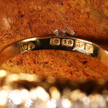 Load image into Gallery viewer, Antique Edwardian 18K Gold Engraved &amp; 5 Diamond Ring - 1908
