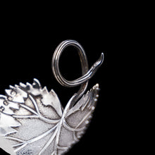Load image into Gallery viewer, A Georgian Solid Silver Tea Caddy Spoon in Grape Leaf Form - Taylor &amp; Perry 1834 - Artisan Antiques
