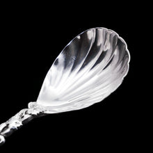Load image into Gallery viewer, Antique Georgian Solid Silver Tea Caddy Spoon with Cast Vine Handle - 1823 - Artisan Antiques
