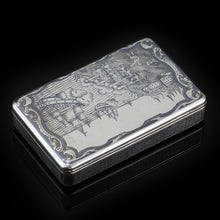 Load image into Gallery viewer, Antique Imperial Russian Silver Niello Snuff Box Naval Ship Battle Scene - T.Botkov 1855
