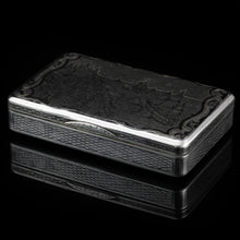 Load image into Gallery viewer, Antique Imperial Russian Silver Niello Snuff Box Naval Ship Battle Scene - T.Botkov 1855
