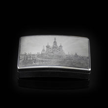 Load image into Gallery viewer, Antique Imperial Russian Silver Niello Snuff Box Kremlin Scene - Vasili Semenov 1863
