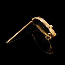 Load image into Gallery viewer, Antique Victorian Onyx &amp; Pearl 18K Gold Brooch
