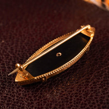 Load image into Gallery viewer, Antique Victorian Onyx &amp; Pearl 18K Gold Brooch
