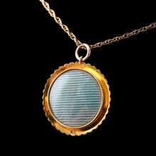 Load image into Gallery viewer, Antique Victorian 15K Gold Photo Locket Pendant with Cluster Seed Pearl Border - c.1890s
