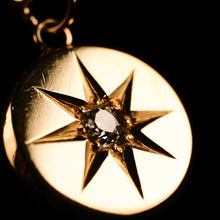 Load image into Gallery viewer, Antique Victorian Necklace 18K Gold Diamond Star Pendant &amp; Chain c.1900
