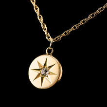 Load image into Gallery viewer, Antique Victorian Necklace 18K Gold Diamond Star Pendant &amp; Chain c.1900
