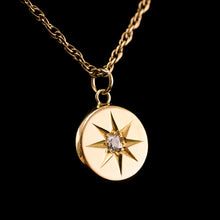 Load image into Gallery viewer, Antique Victorian Necklace 18K Gold Diamond Star Pendant &amp; Chain c.1900
