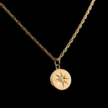 Load image into Gallery viewer, Antique Victorian Necklace 18K Gold Diamond Star Pendant &amp; Chain c.1900
