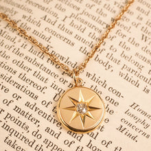 Load image into Gallery viewer, Antique Victorian Necklace 18K Gold Diamond Star Pendant &amp; Chain c.1900
