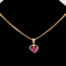 Load image into Gallery viewer, A Vintage Ruby &amp; Diamond 18K Gold Heart Shaped Necklace
