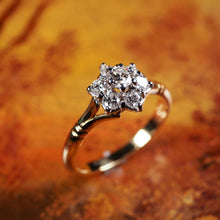 Load image into Gallery viewer, A Brilliant 18K Gold &amp; Diamond Cluster/Flower Ring

