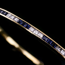 Load image into Gallery viewer, A Stylish 18K Gold Sapphire and Diamond Bangle/Bracelet
