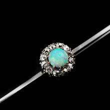 Load image into Gallery viewer, Antique 18K White Gold Opal &amp; Diamond Cluster Pin Brooch - c.1910
