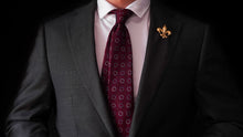 Load image into Gallery viewer, Antique Victorian Large 18K Gold &amp; Ruby Fleur De Lis Brooch - c.1900
