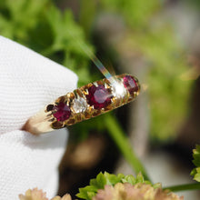 Load image into Gallery viewer, Antique 18K Gold Ruby &amp; Diamond Ring c.1900
